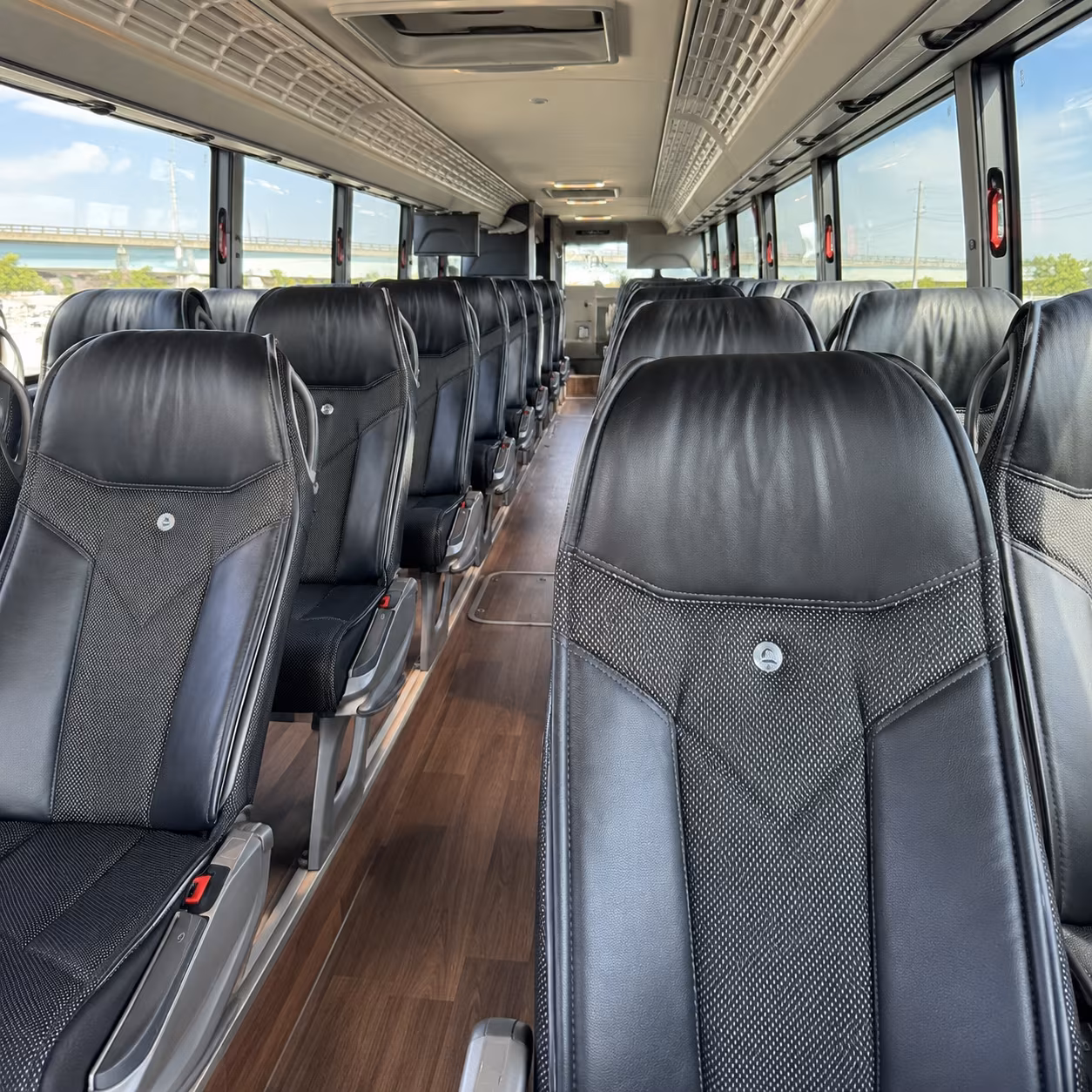 santa barbara charter bus rental interior